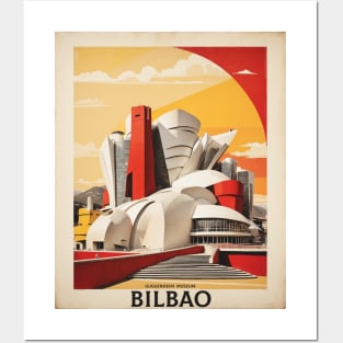 Guggenheim Museum Bilbao Spain Travel Tourism Retro Vintage Posters and Art